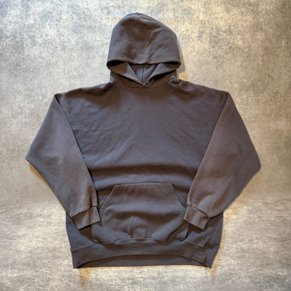 Vintage Lee Authentic Apparel Men L Faded Navy Heavyweight Hoodie Blank